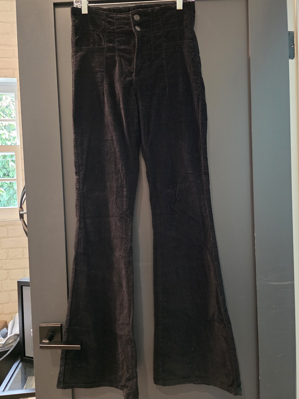 We The Free Black High-Rise Flare Corduroy Pants